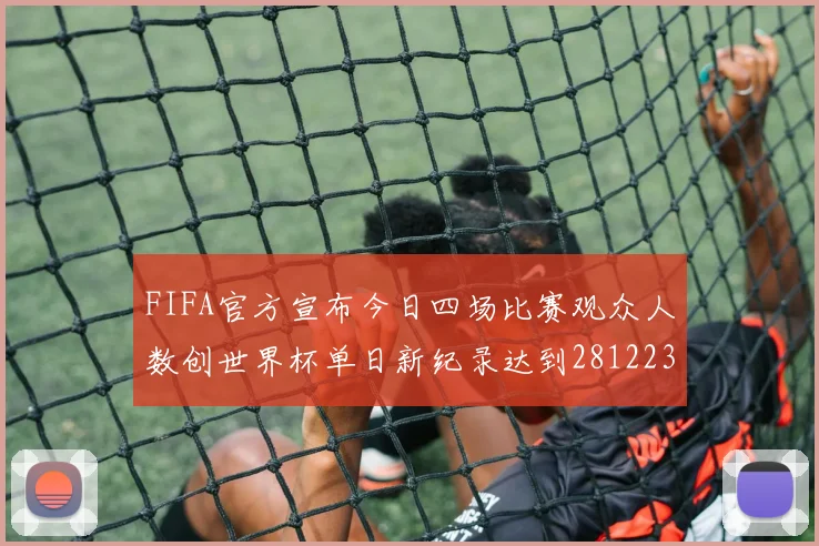 FIFA官方宣布今日四场比赛观众人数创世界杯单日新纪录达到281223人